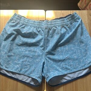 Blue Patterned Women's Shorts